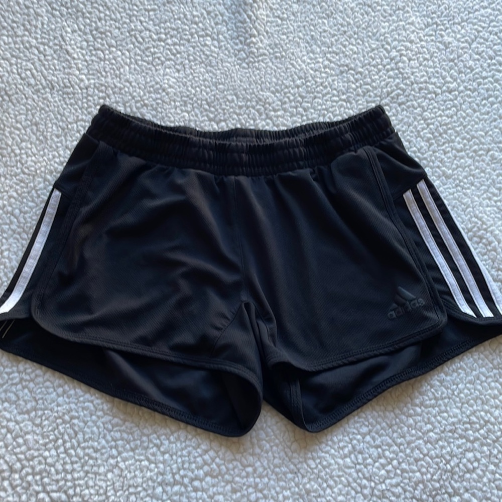 Adidas shorts mesh black with white stripes